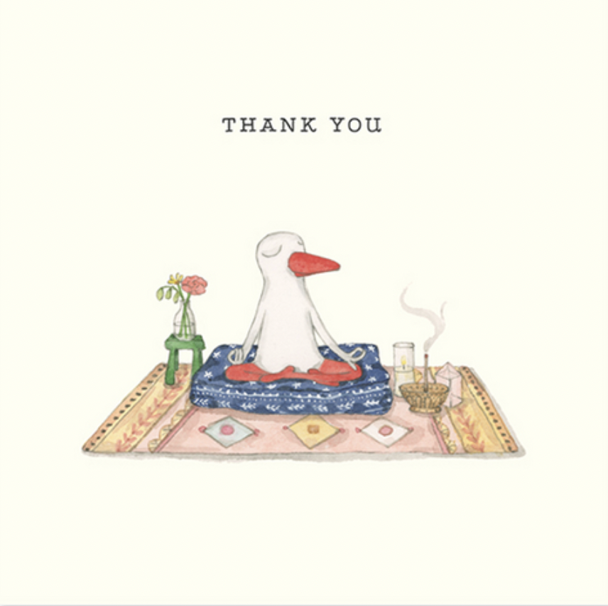 Card - Thank You Meditating Bird (twigseeds)