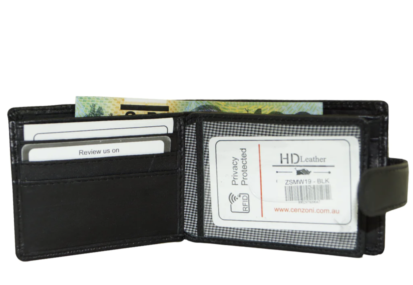 Men's Sheepskin Leather Wallet - Black