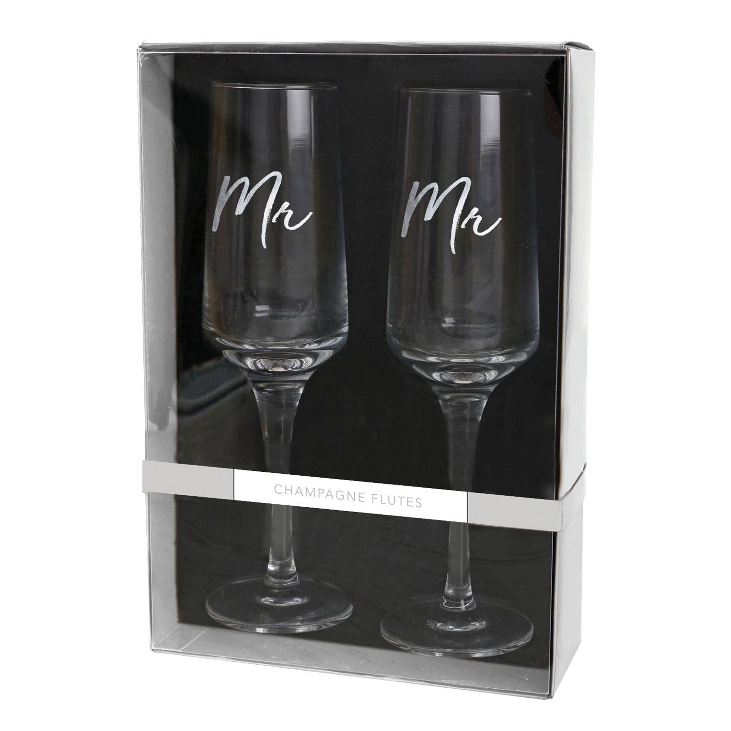 Mr & Mr Wedding Champagne Flute S/2