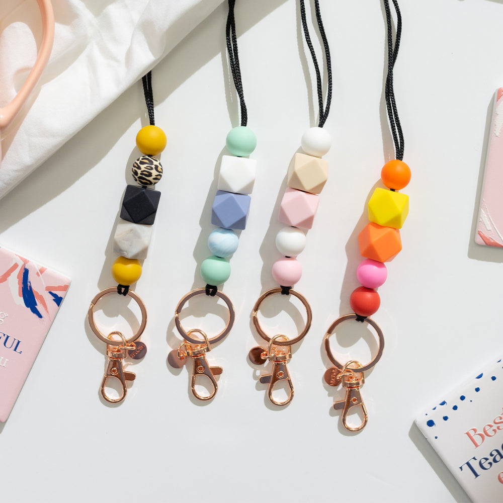 Silicon Beaded Lanyard Asst