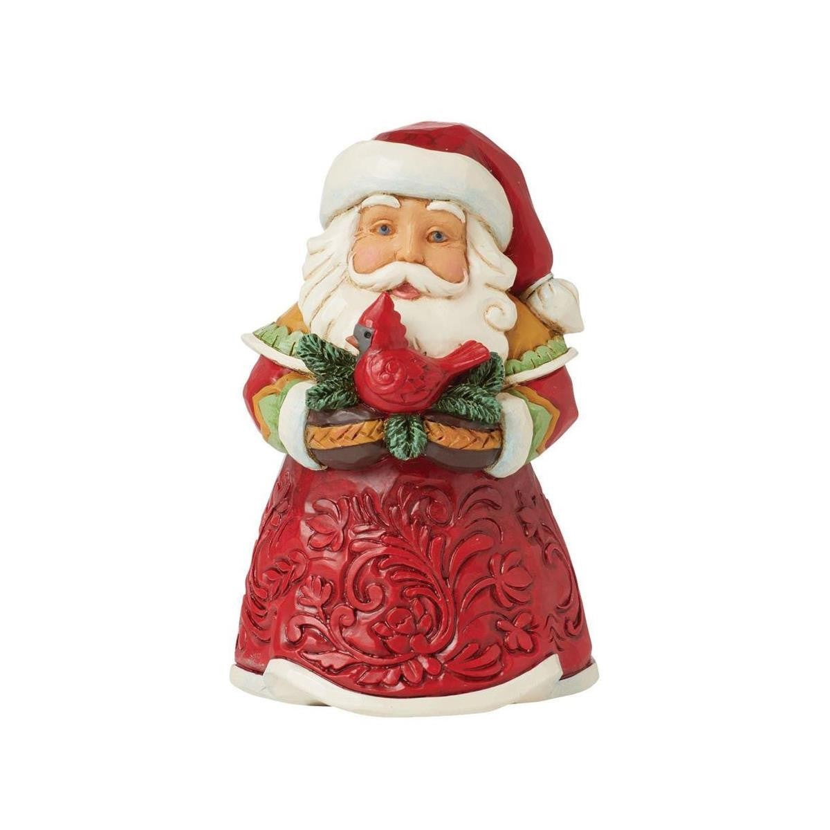 Jim Shore Heartwood Creek Santa With Cardinal 9cm