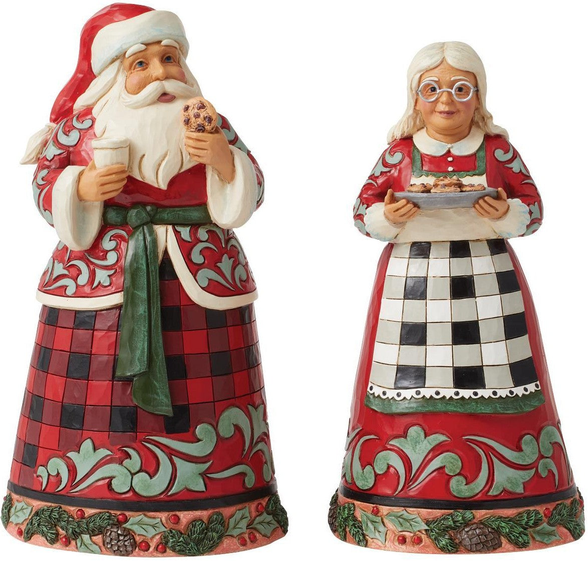 Jim Shore - Highland Glen Mr & Mrs Claus Set Of 2 
