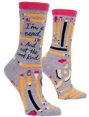 Blue Q Crew Socks- I'm A Nerd Women S Crew Socks
