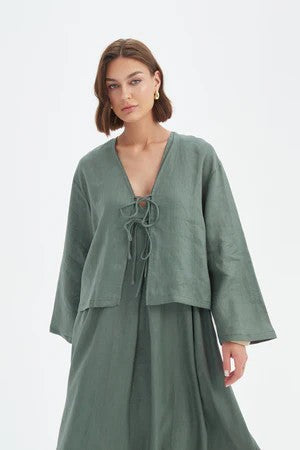 Tie Front Top Petrol [siz:large]