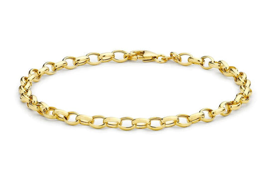 9k Y/g Hlw Oval Belcher Bracelet
