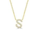 Initial Necklace - Diamond [col:yellow Gold Des:s]
