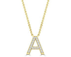 Initial Necklace - Diamond [col:yellow Gold Des:a]