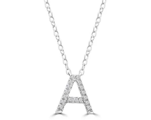 Initial Necklace - Diamond [col:white Gold Des:a]