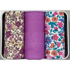Ladies 3 Pack Designer Handkerchiefs In Tin Asstd