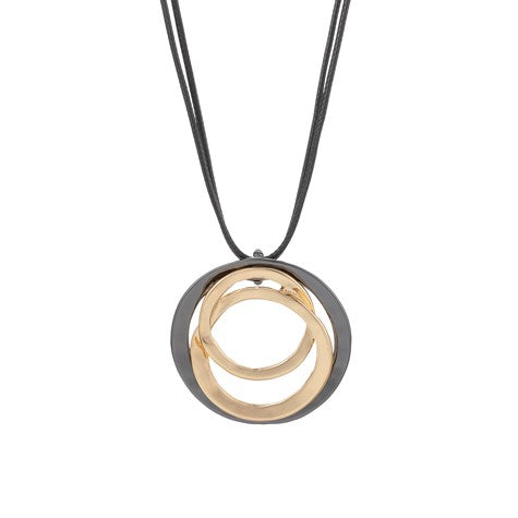 Lotus Necklaces Black Circle With [col:gold]