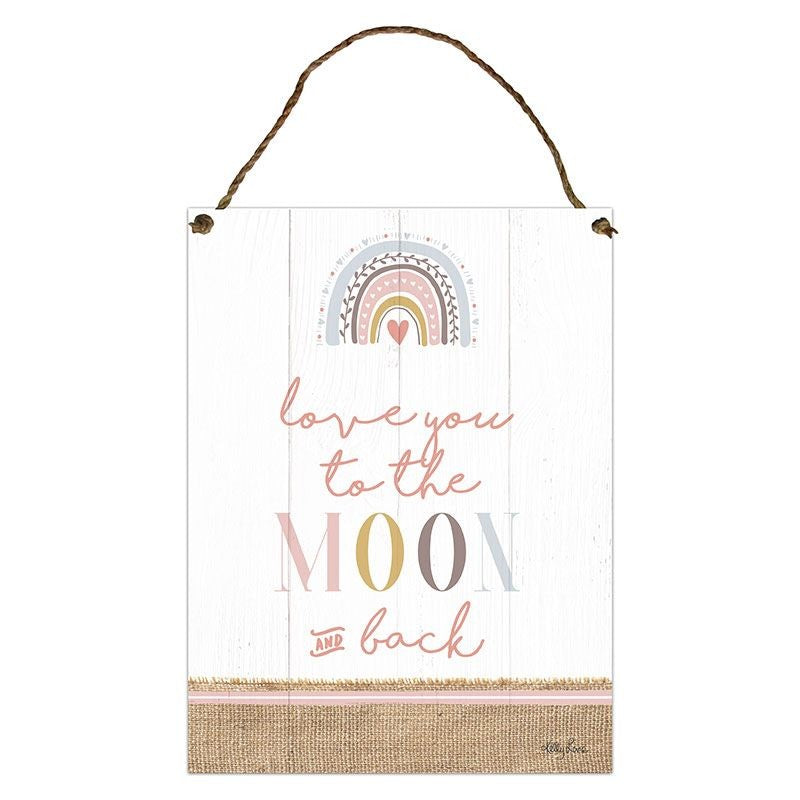 Oh Baby Girl Love You To The Moon & Back Hanging Sign