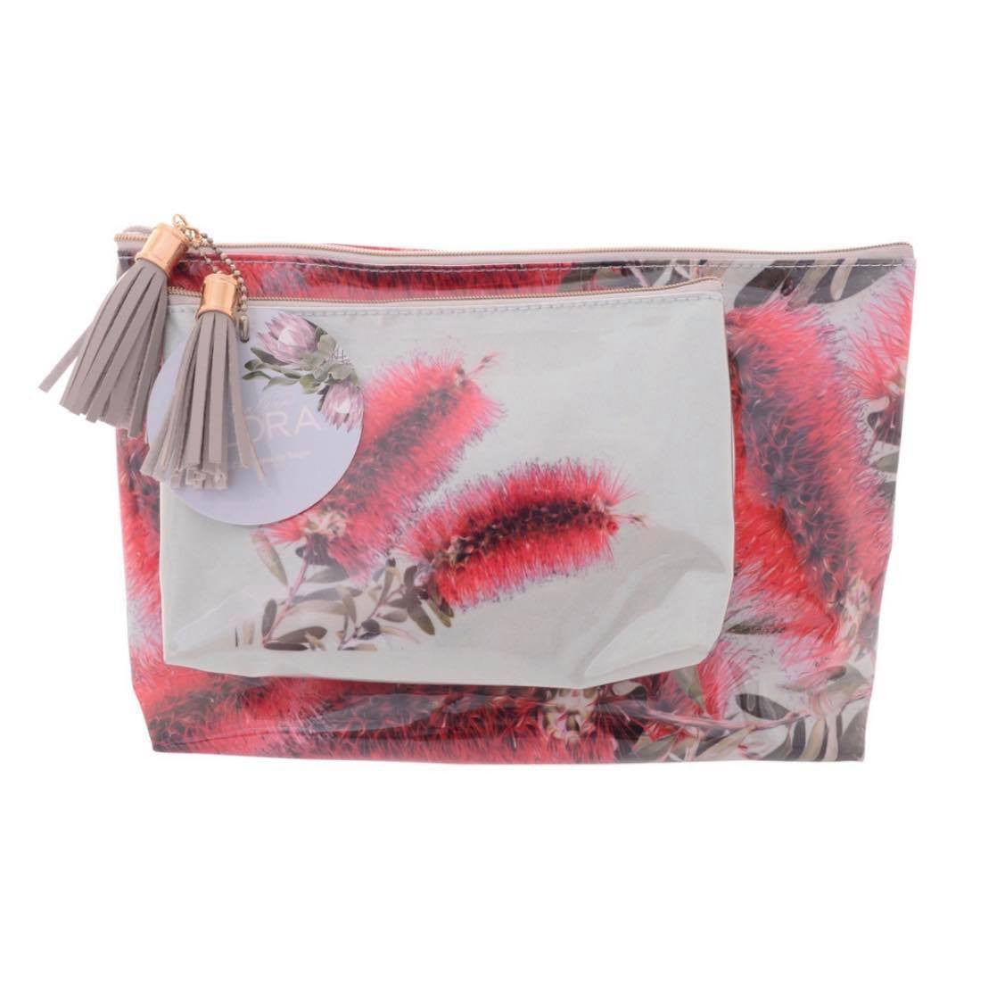 Australian Flora Bottlebrush Cosmetic Bag S/2
