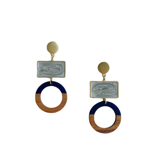 Earrings Blue And Brown