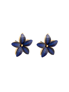 Tiger Tree Navy Lily Earrings