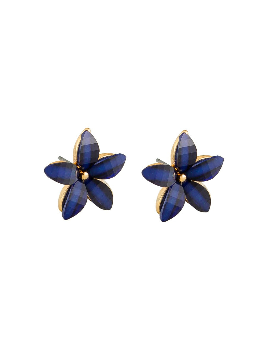Tiger Tree Navy Lily Earrings