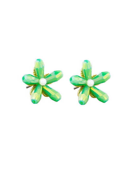 Tiger Tree Mint Windmill Flower Earrings