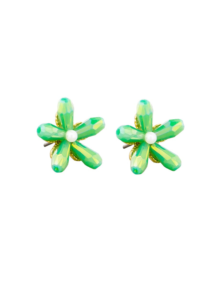 Tiger Tree Mint Windmill Flower Earrings