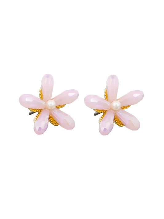 Tiger Tree Pink Windmill Flower Earrings