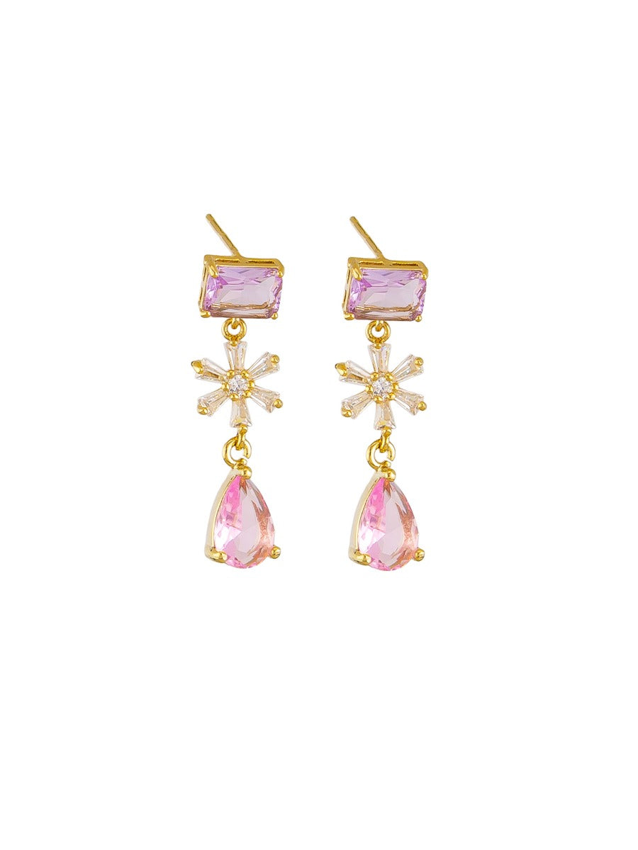 Tiger Tree Pink Juliana Crystal Earrings