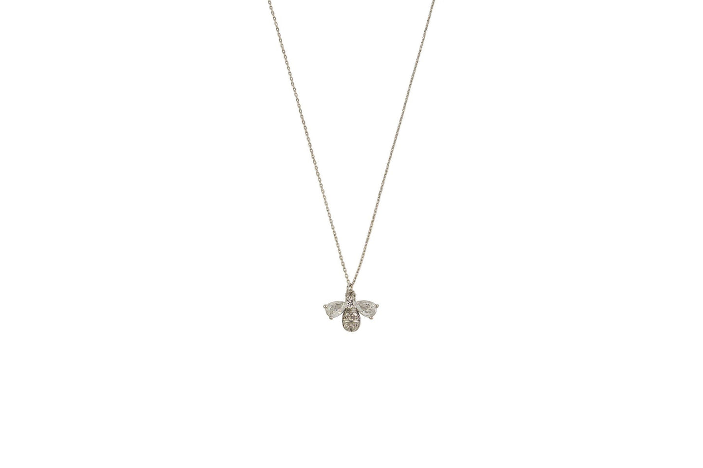 Tiger Tree - Silver Crystal Bee Necklace
