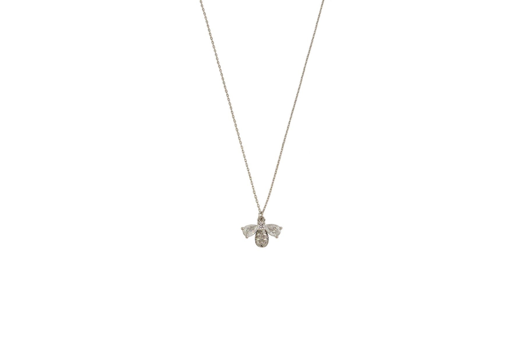 Tiger Tree - Silver Crystal Bee Necklace