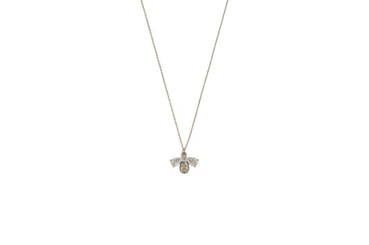 Tiger Tree - Silver Crystal Bee Necklace