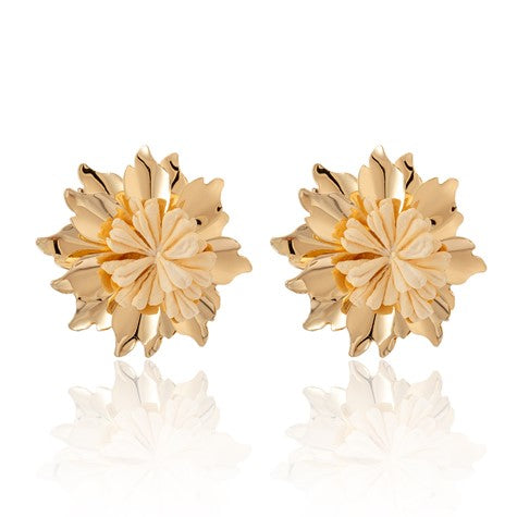 Flora Earring Gold And Yellow 