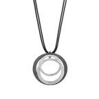 Lotus Necklaces Black Circle With [col:silver]