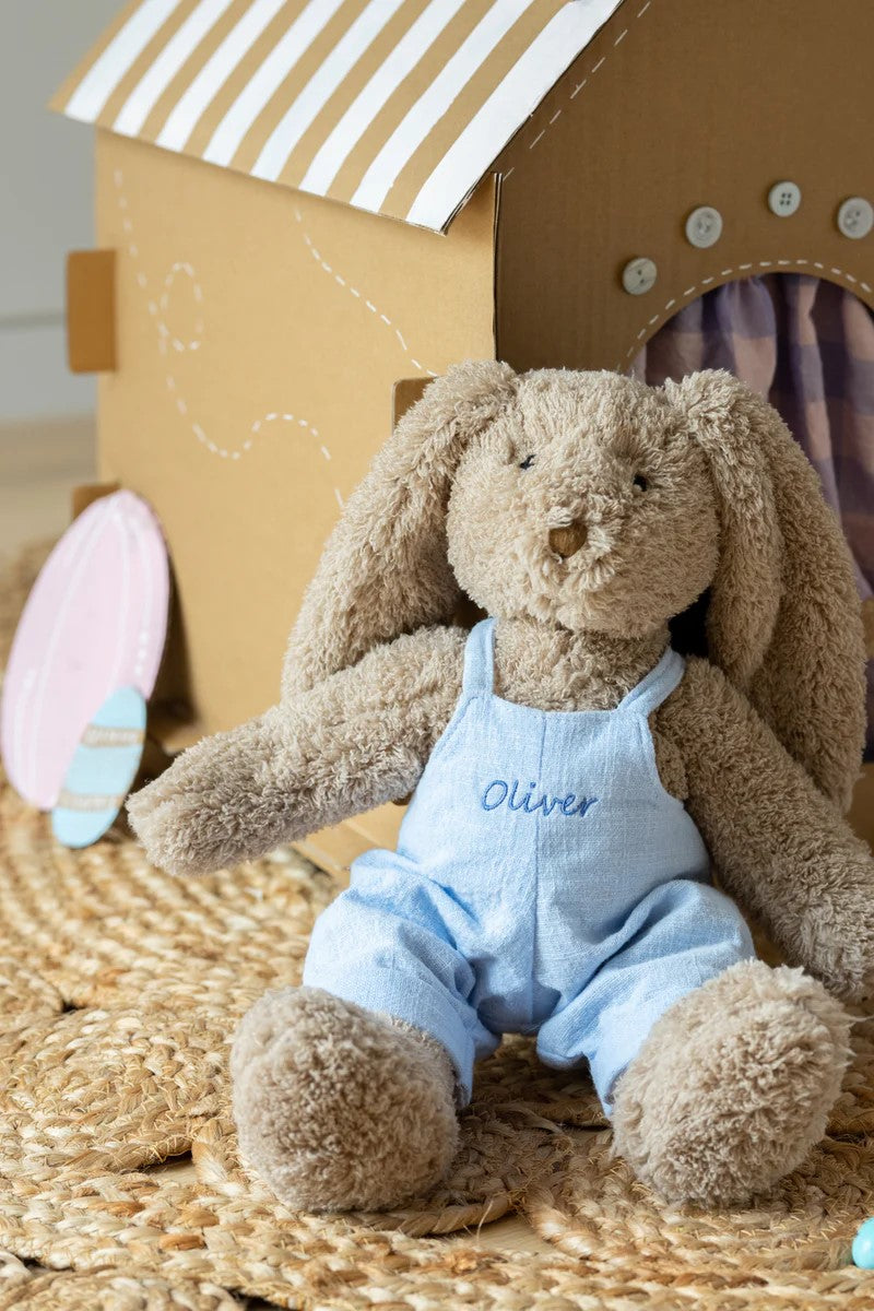 Honey Bear Overalls- Baby Blue 