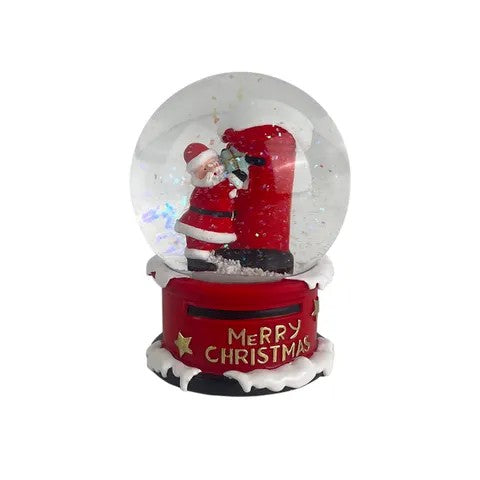 Snowglobe With Santa Letterbox 8x10cm Poly