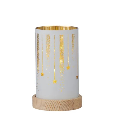 Led Light With Stars 11x18cm White And Gold 