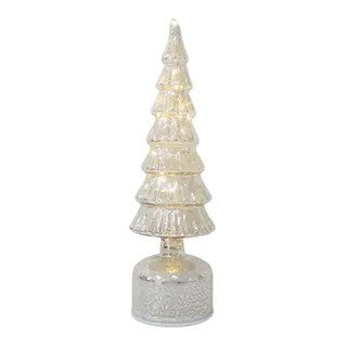 Tree Glass Led 9x33cm Shiny Silver 