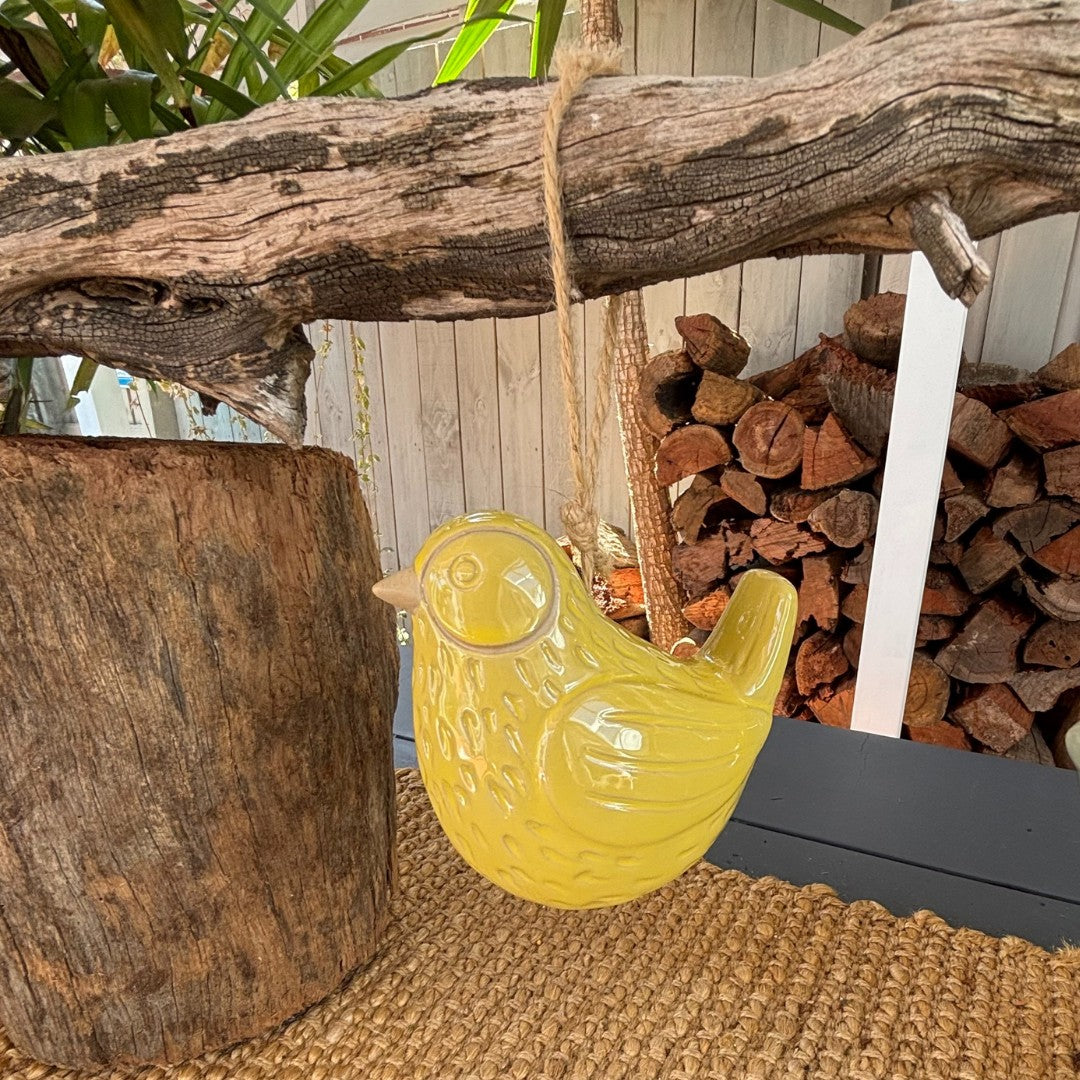 Hanging Bird Bell - Yellow 