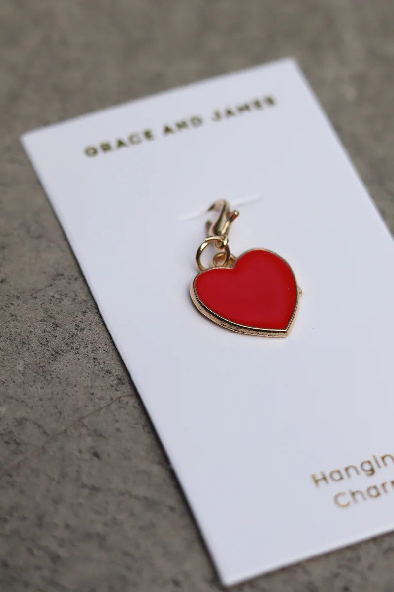 Grace & James Hanging Charm Heart Red 