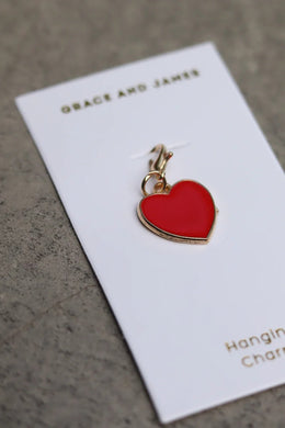 Grace & James Hanging Charm Heart Red 