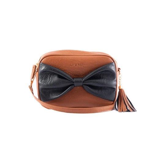 Sally Bow - Tan / Black Bow 