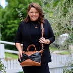 Charlotte - Tan / Black Bow 