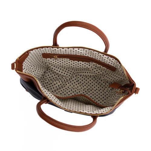 Charlotte - Tan / Black Bow 