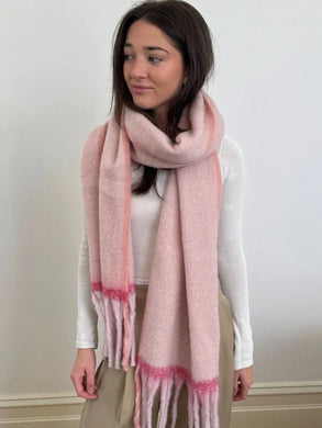 Scarf - Two Tones Stripe Pink 
