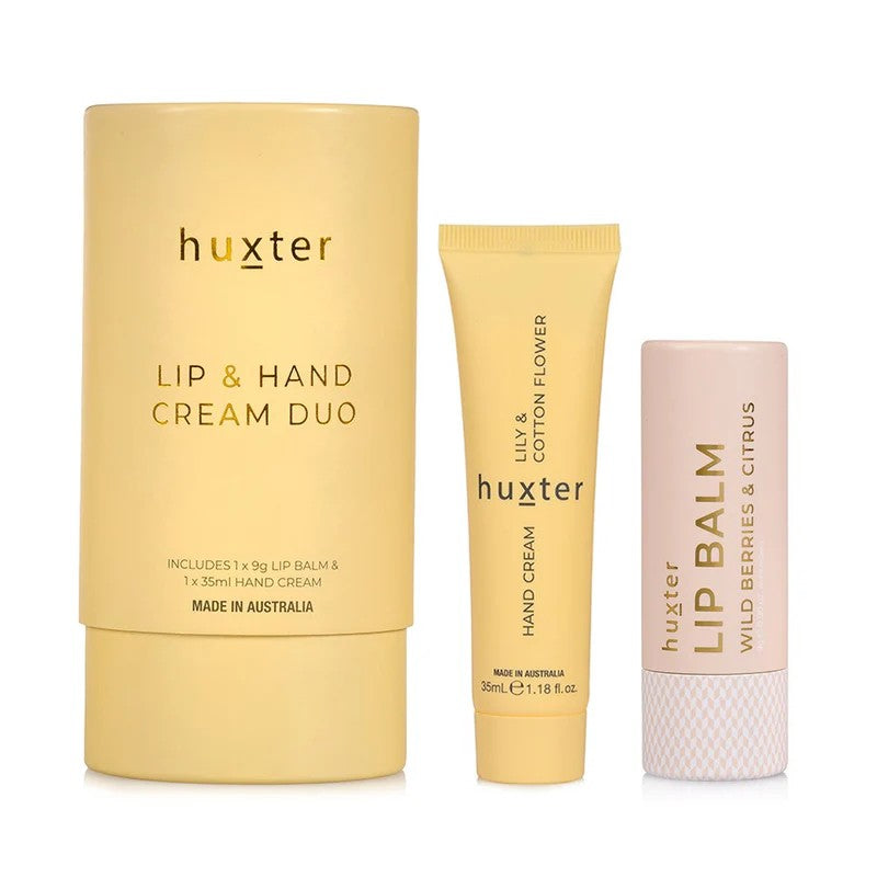 Huxter Lip & Hand Cream Duo - Lily & Cotton Flower 