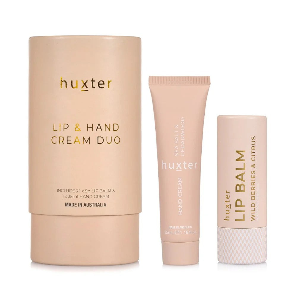 Huxter Lip And Hand Cream Duo - Neutral - Sea Salt & Cedarwood  