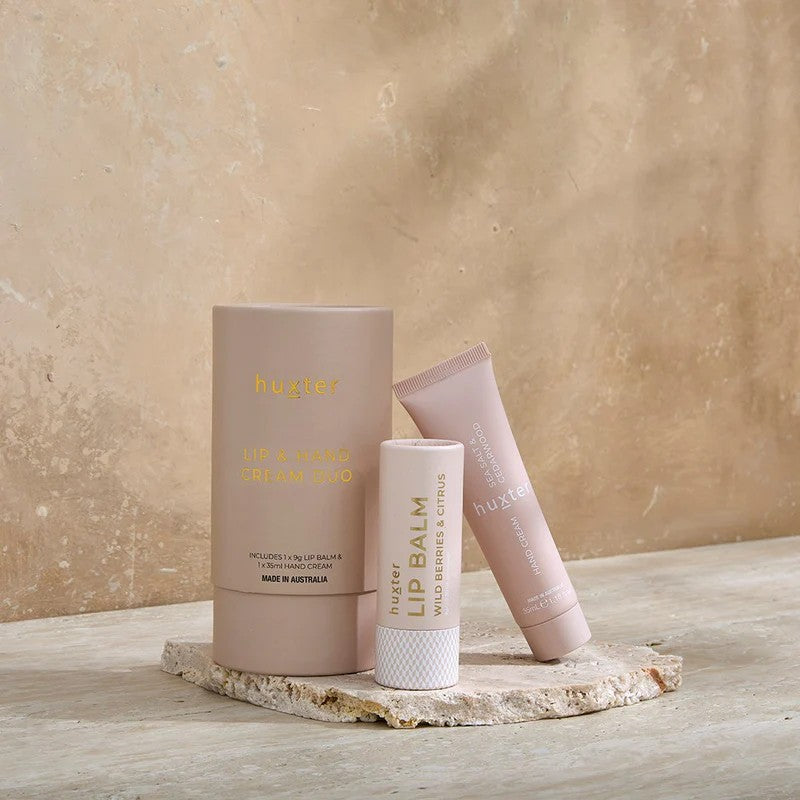 Huxter Lip And Hand Cream Duo - Neutral - Sea Salt & Cedarwood  