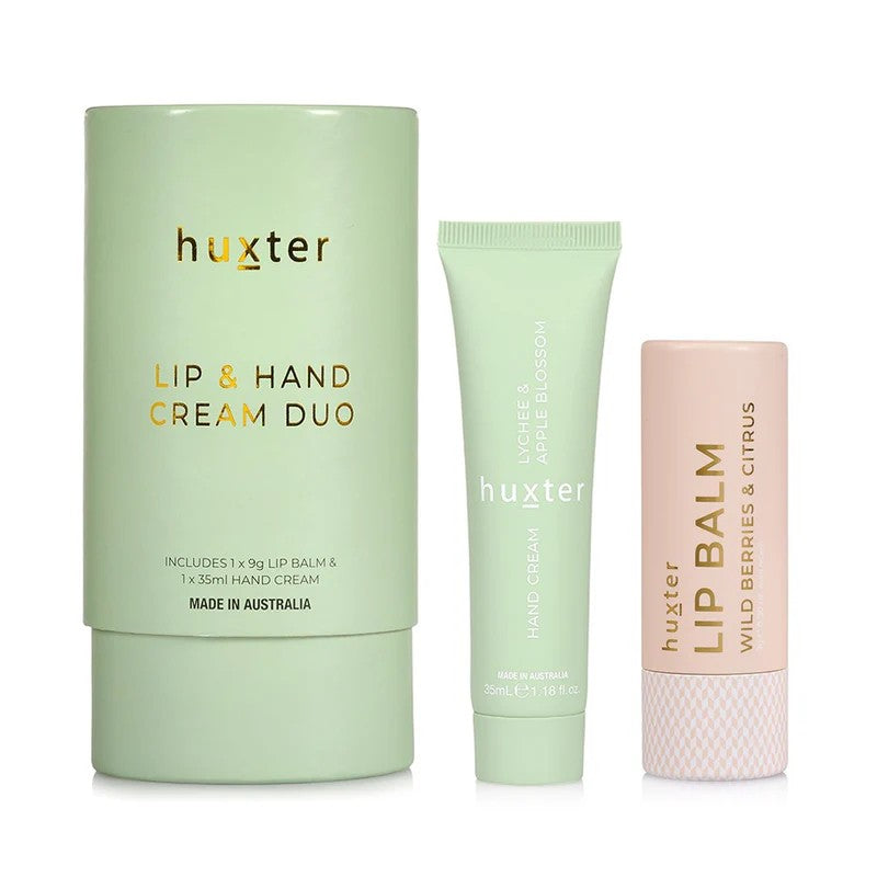 Huxter Lip And Hand Cream Duo - Green Lychee & Apple Blossom 