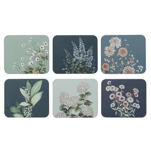 Secret Garden Blue 6pk Coaster 