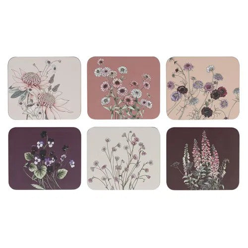 Secret Garden Pink 6pk Coasters