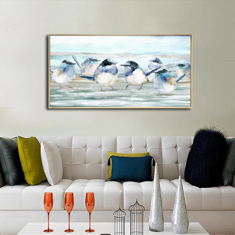 Family Of Blue Wrens - Brushed 