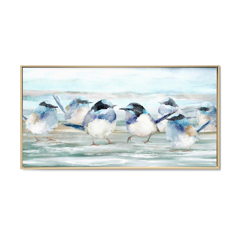 Family Of Blue Wrens - Brushed 