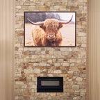 Rustic Meadow Highland Cow Canvas Frame 
