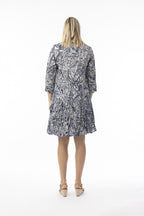 Aksharay Navy Dress Collar Puff Sleeve [siz:med]