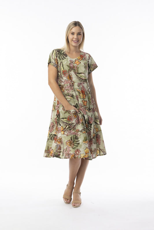 Lima Olive Dress Layers Sleeveless [siz:small]